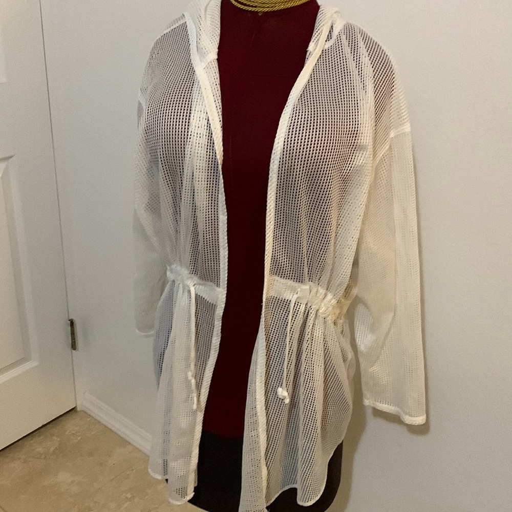 Mesh Swimsuit Coverup with hood